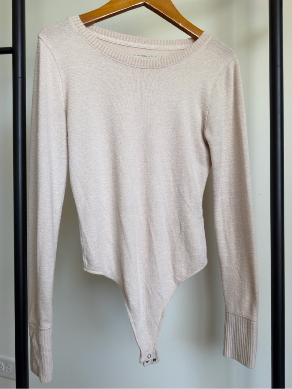 Abercrombie & Fitch Beige Soft A&F Cozy Long Sleeve Neutral Knit S